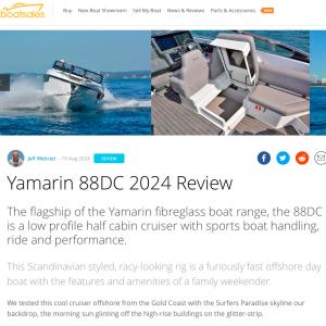 Yamarin 88 DC review by Jeff Webster on Australian boating magazine Boatsales.com