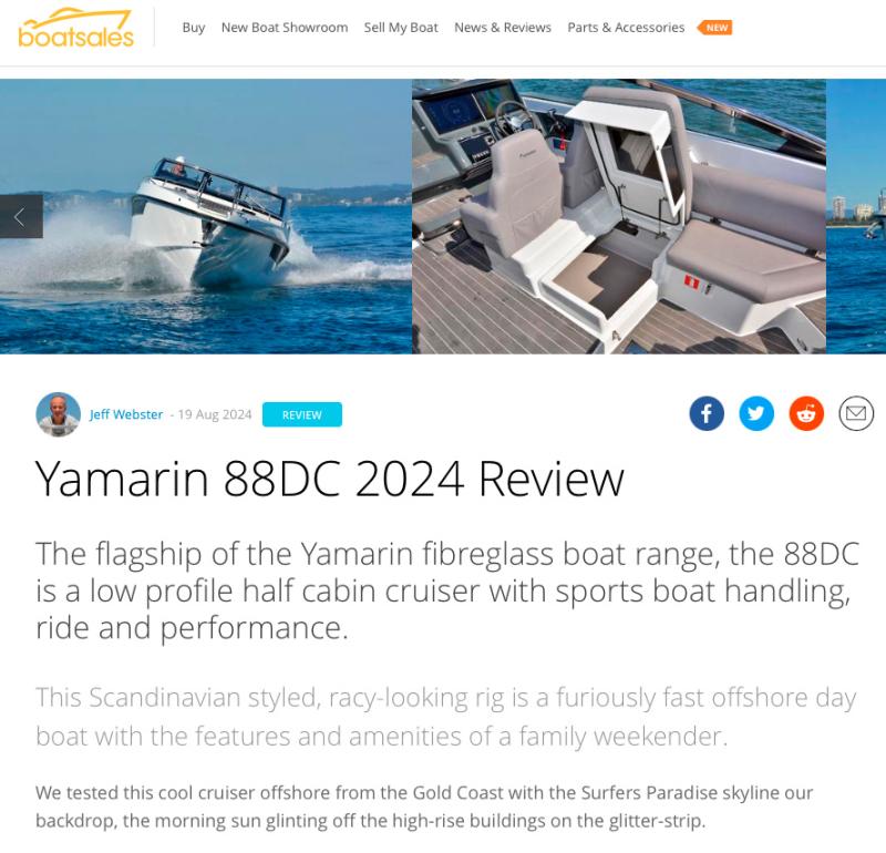 Yamarin 88 DC review by Jeff Webster on Australian boating magazine Boatsales.com